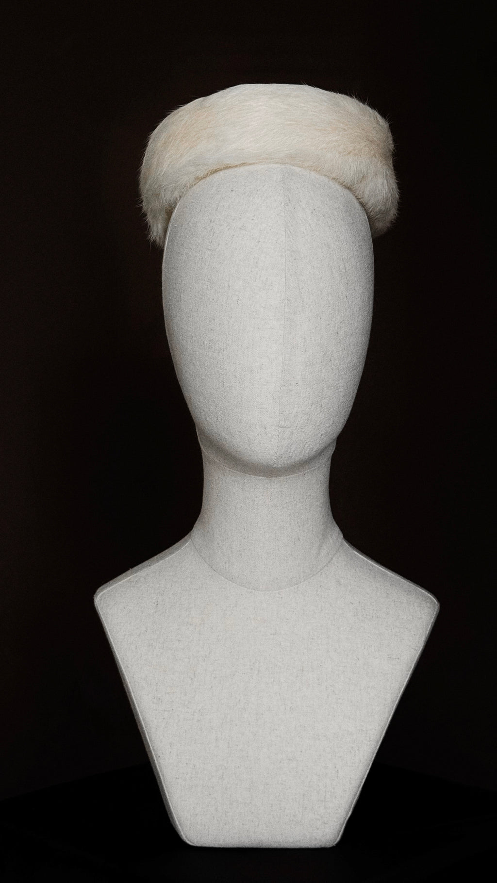 1950s Ivory Fur Pillbox Hat