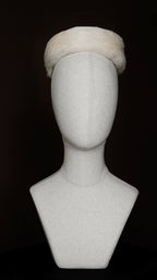 1950s Ivory Fur Pillbox Hat
