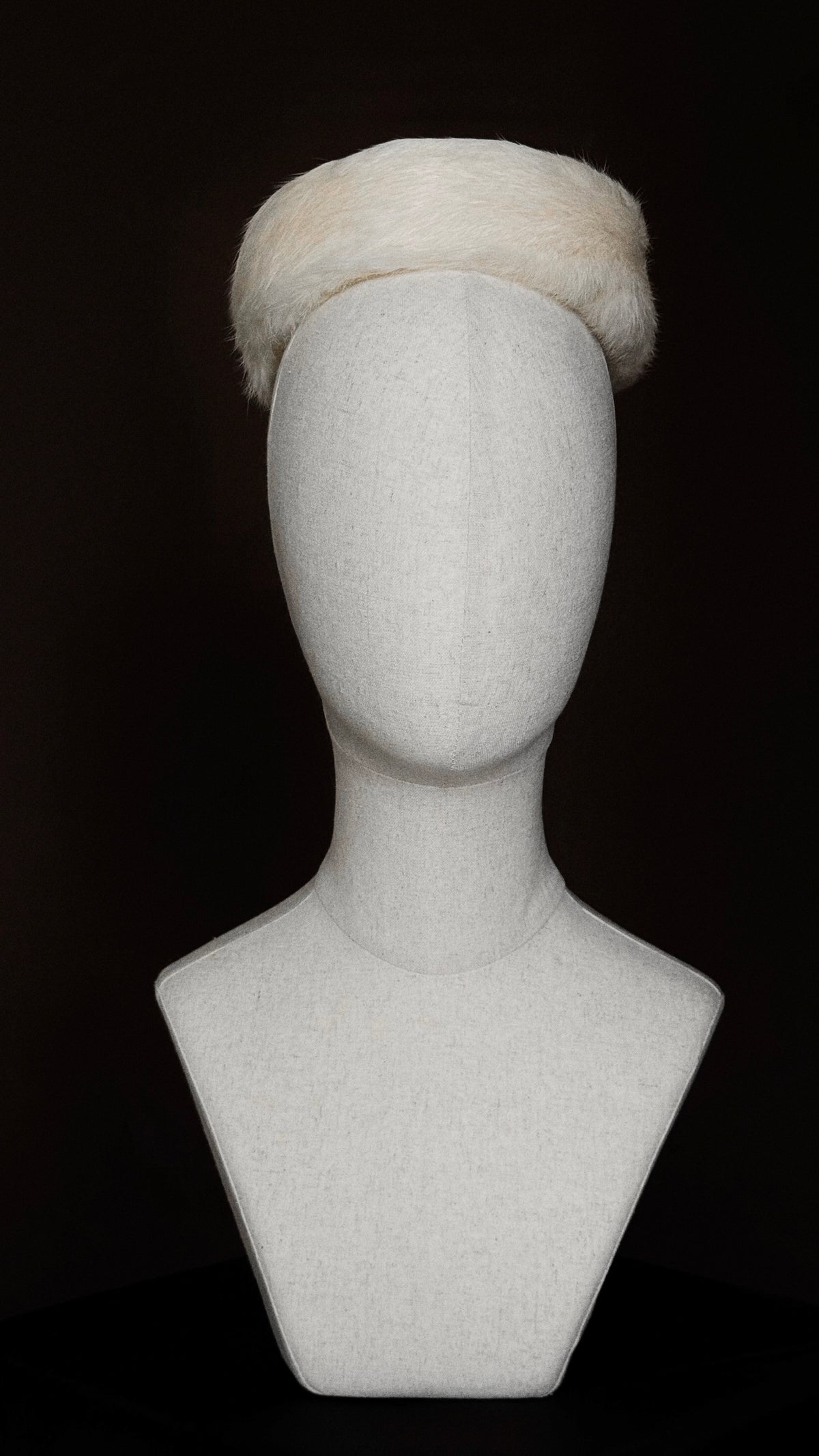 1950s Ivory Fur Pillbox Hat
