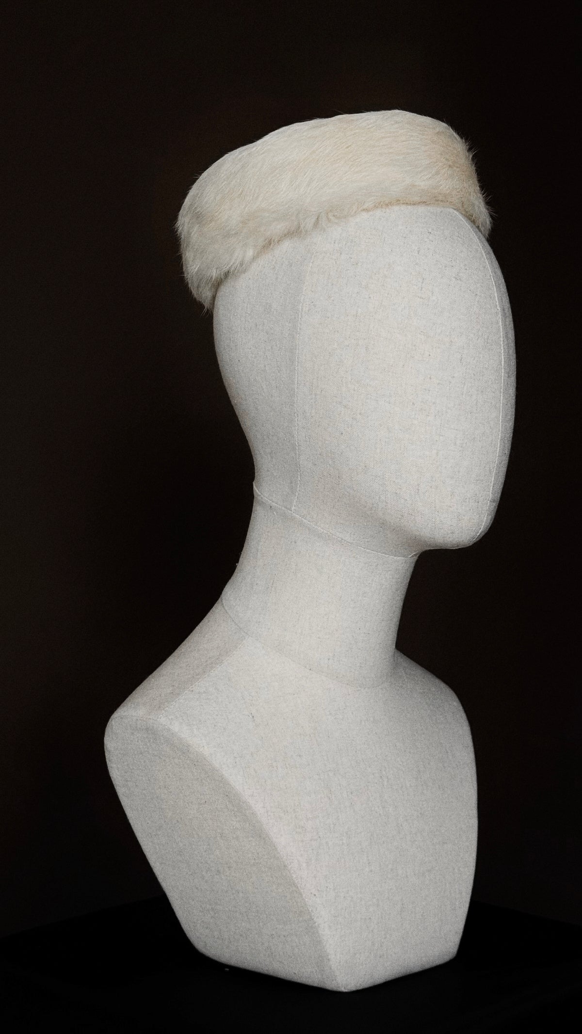 1950s Ivory Fur Pillbox Hat