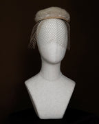 1950s Fur Pillbox Hat with Birdcage Veil