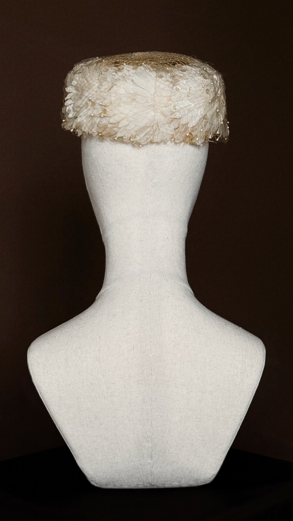 1950s Feather Sequin Pillbox Hat