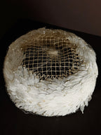 1950s Feather Sequin Pillbox Hat