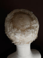 1950s Feather Sequin Pillbox Hat