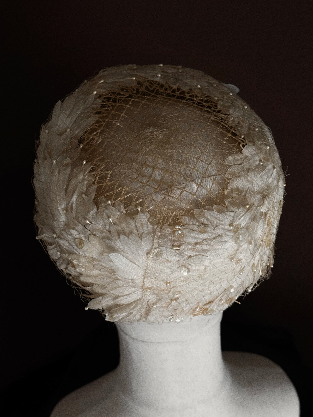 1950s Feather Sequin Pillbox Hat