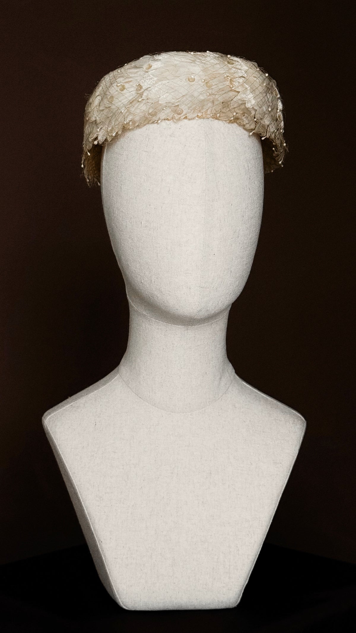 1950s Feather Sequin Pillbox Hat