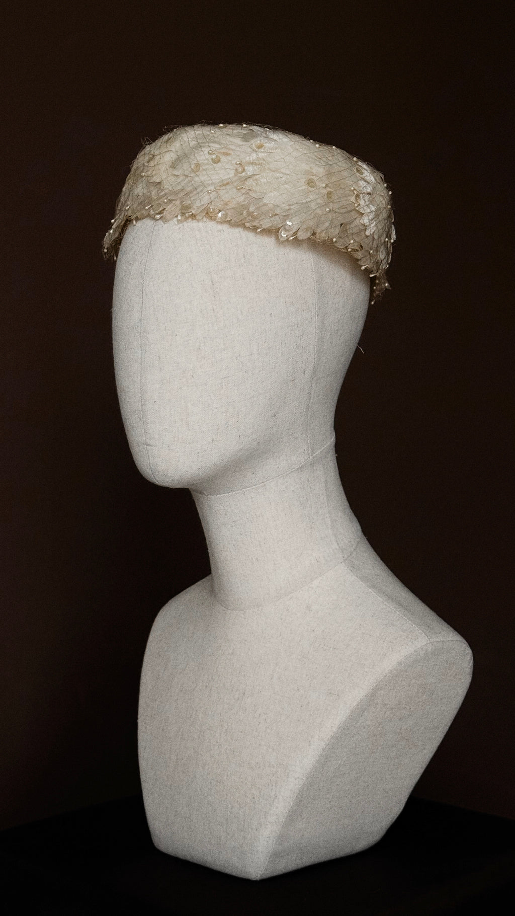 1950s Feather Sequin Pillbox Hat