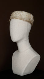 1950s Feather Sequin Pillbox Hat