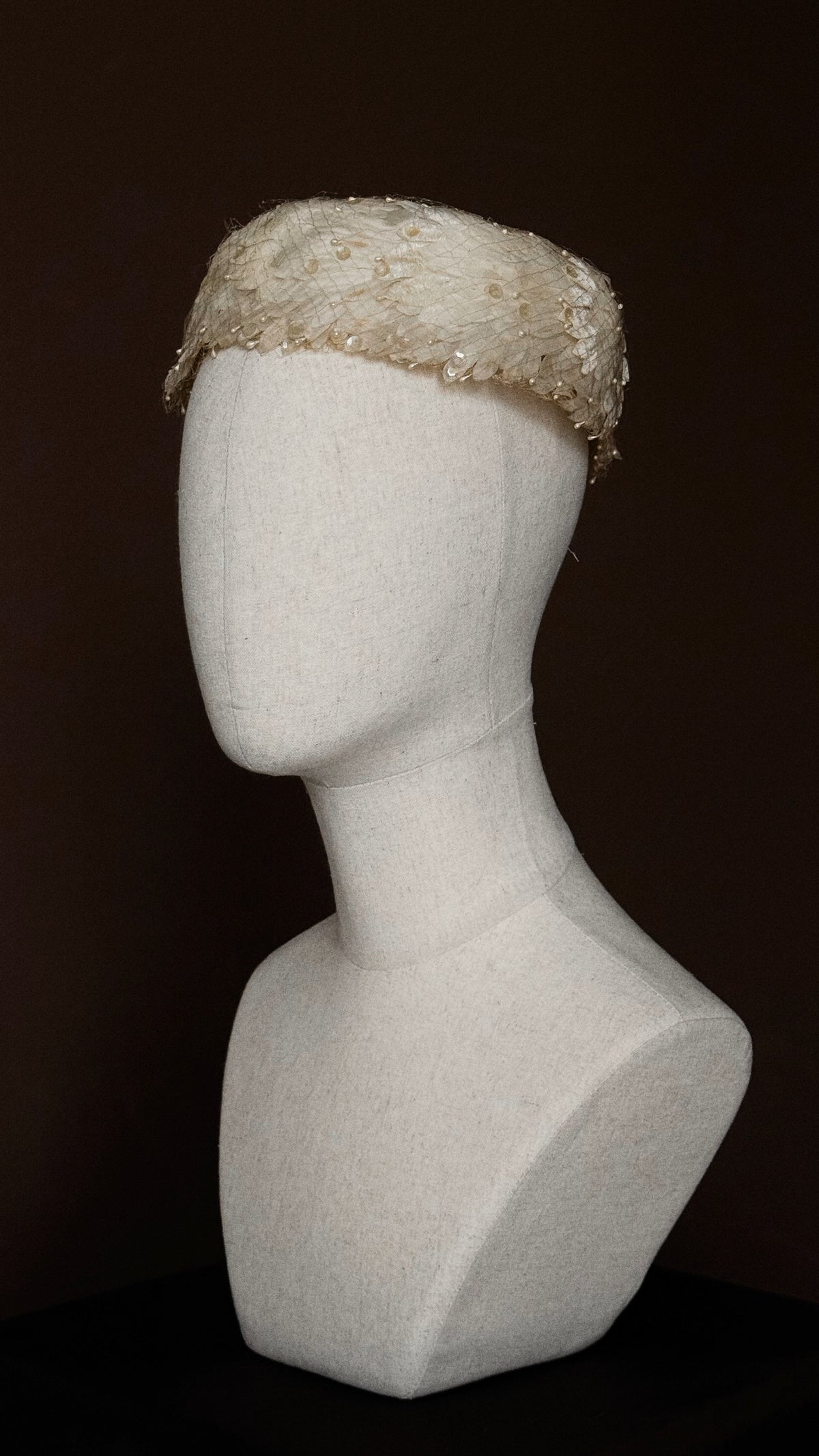 1950s Feather Sequin Pillbox Hat