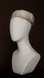 1950s Feather Sequin Pillbox Hat