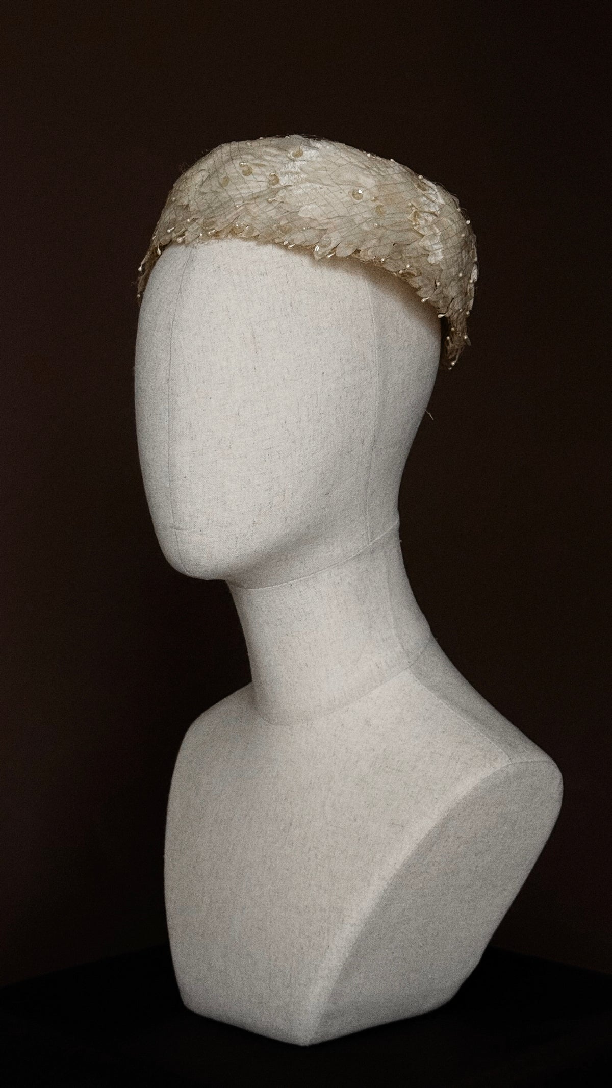 1950s Feather Sequin Pillbox Hat