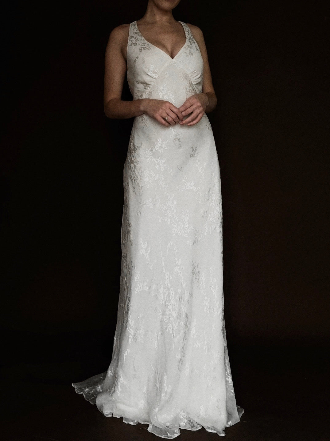 2000s Floral Devoré Gown, England