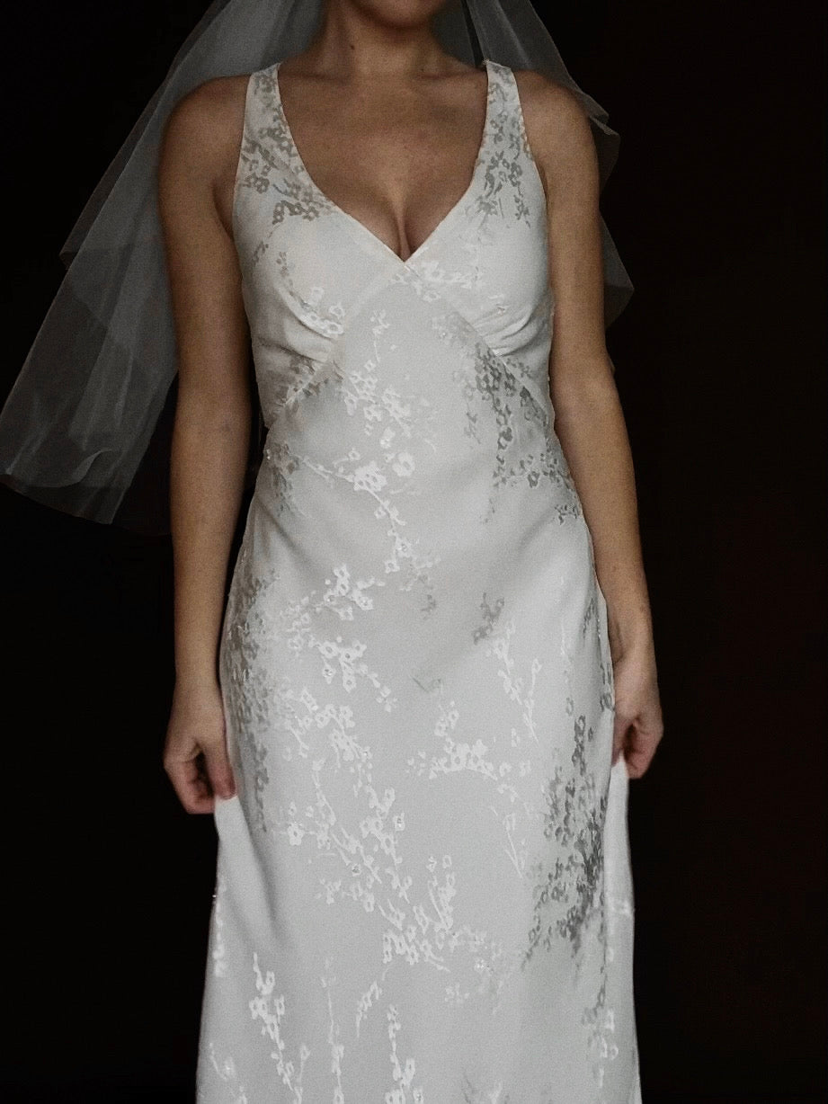 2000s Floral Devoré Gown, England
