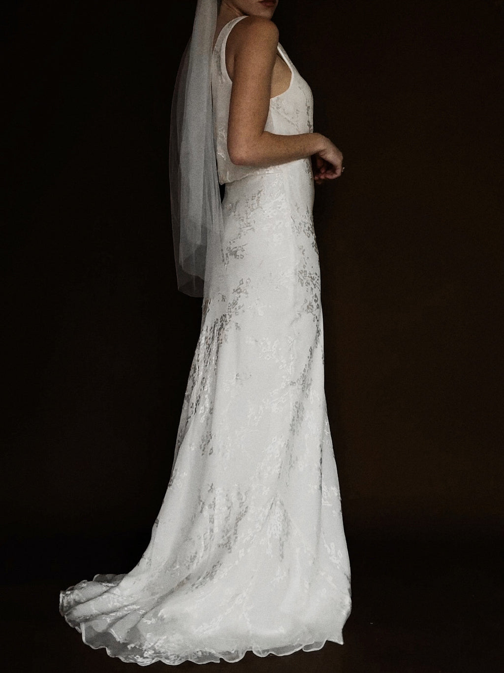 2000s Floral Devoré Gown, England