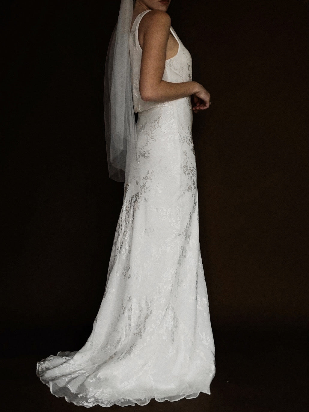 2000s Floral Devoré Gown, England