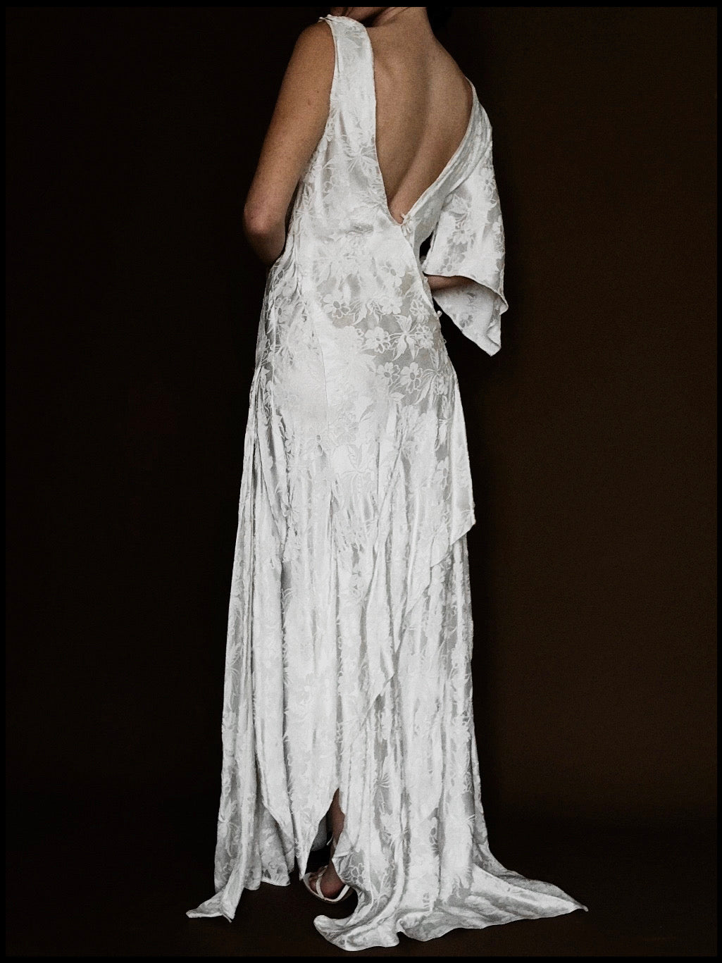 1930s French Asymmetric Daisy Gown, France