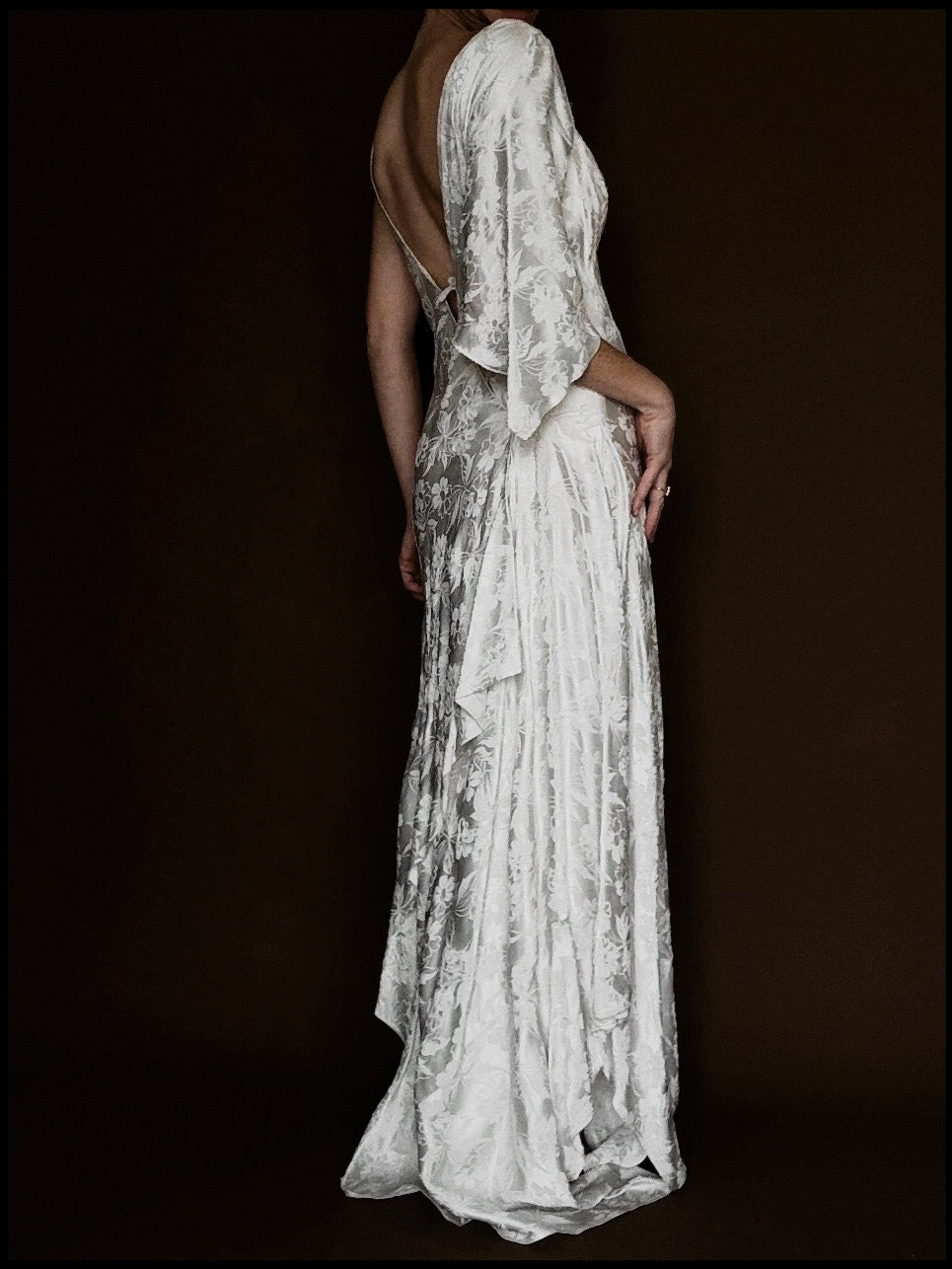 1930s French Asymmetric Daisy Gown, France