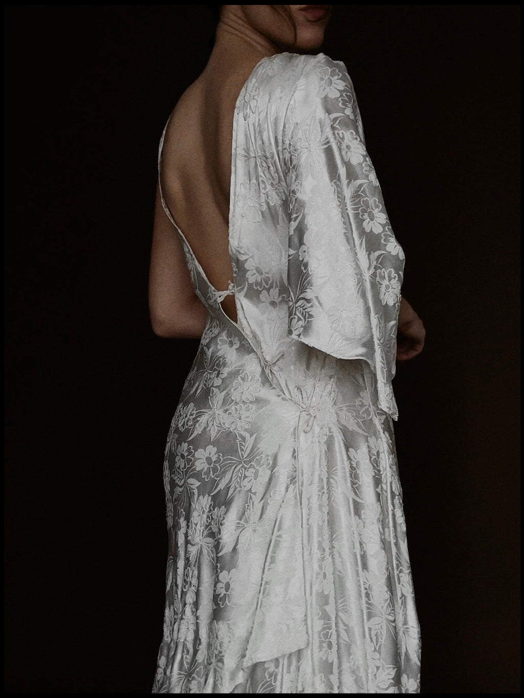 1930s French Asymmetric Daisy Gown, France