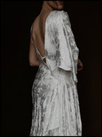 1930s French Asymmetric Daisy Gown, France