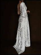 1930s French Asymmetric Daisy Gown, France