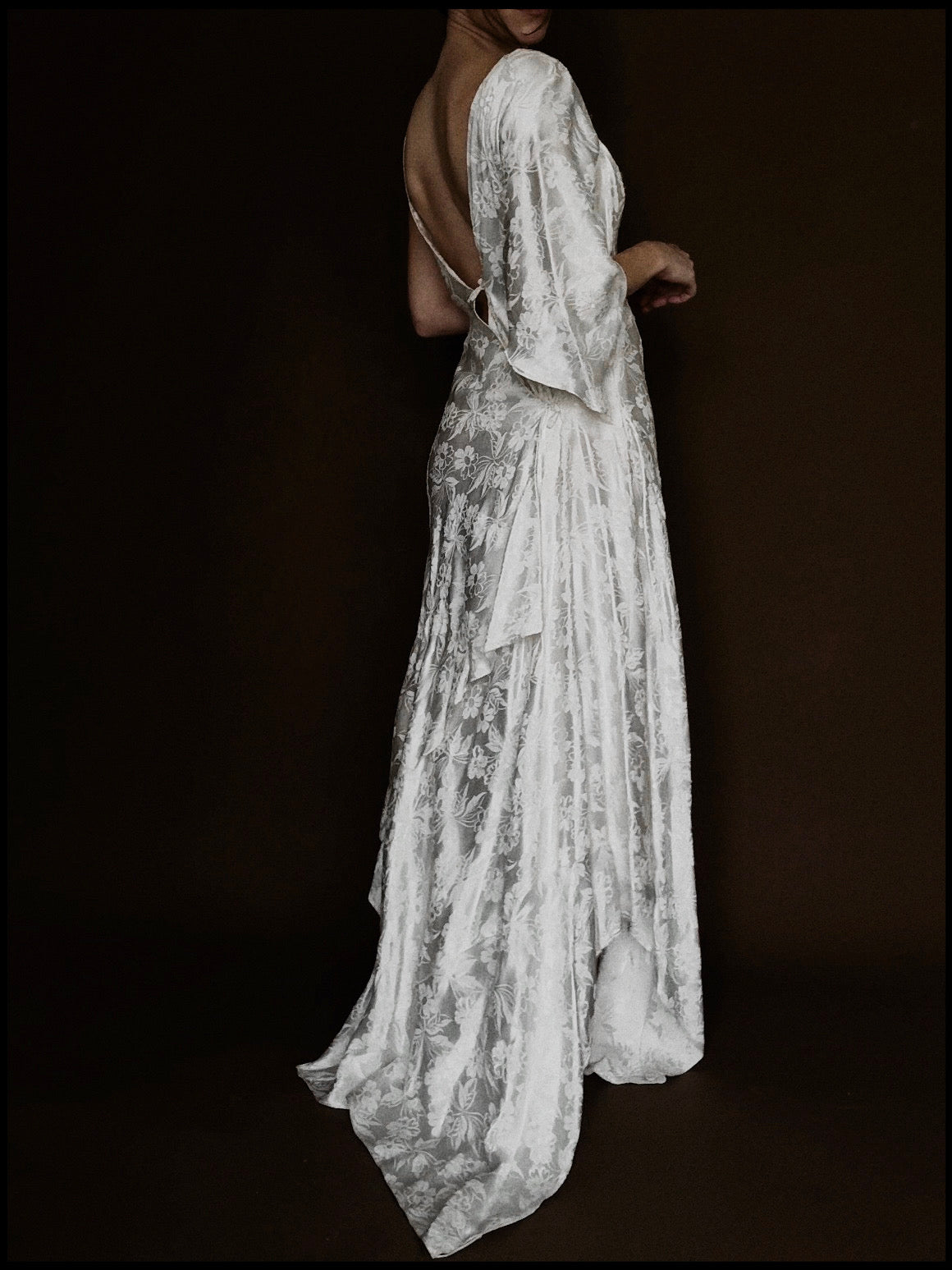1930s French Asymmetric Daisy Gown, France