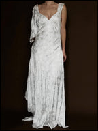 1930s French Asymmetric Daisy Gown, France