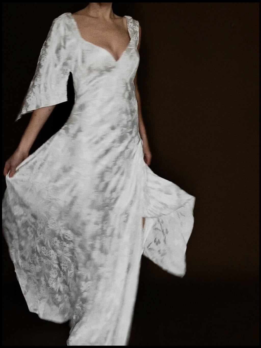1930s French Asymmetric Daisy Gown, France
