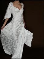 1930s French Asymmetric Daisy Gown, France