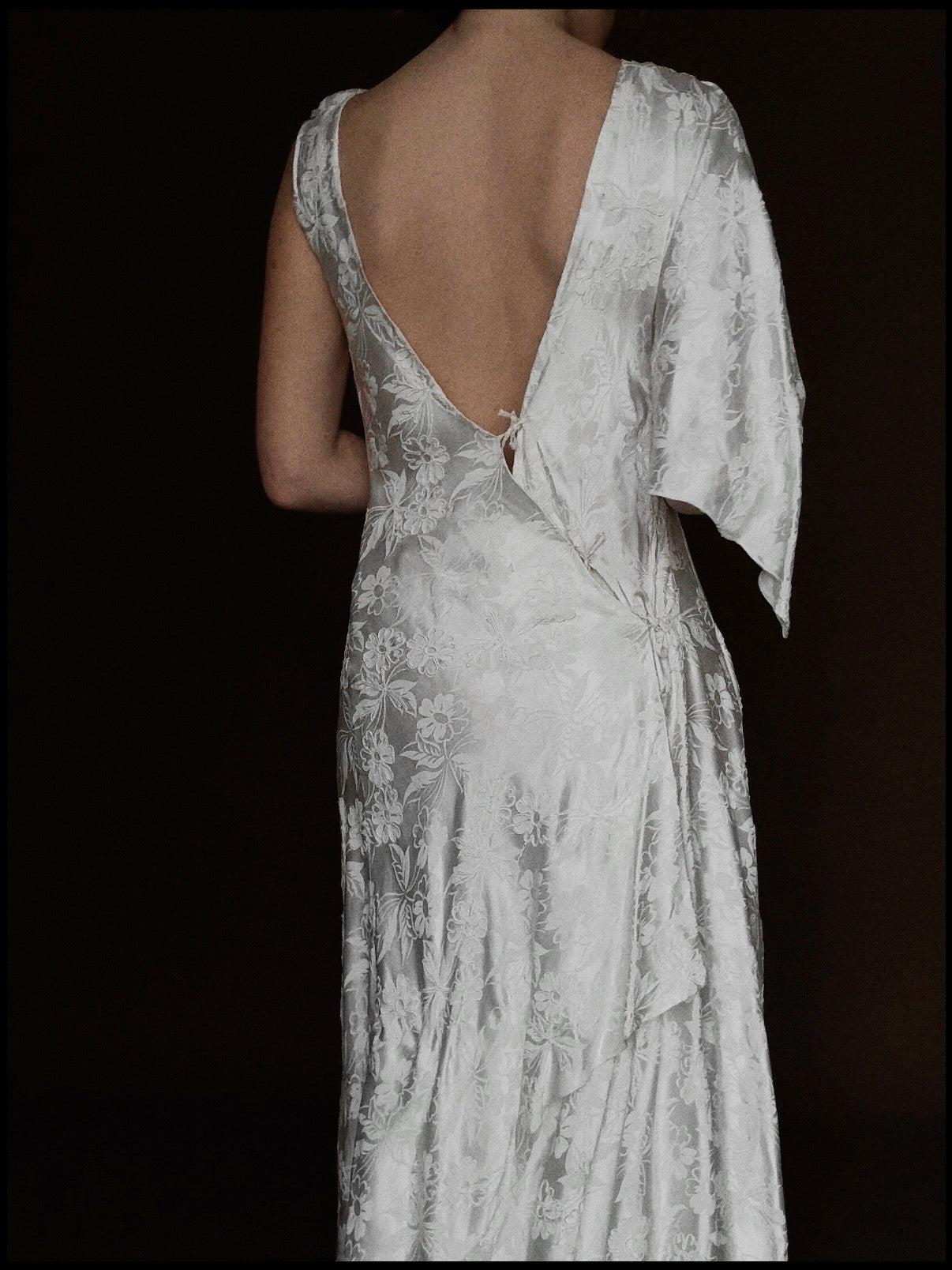 1930s French Asymmetric Daisy Gown, France