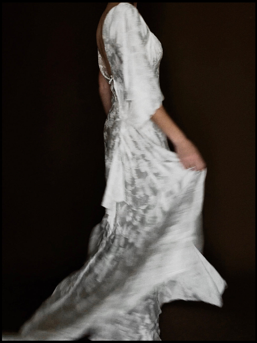 1930s French Asymmetric Daisy Gown, France