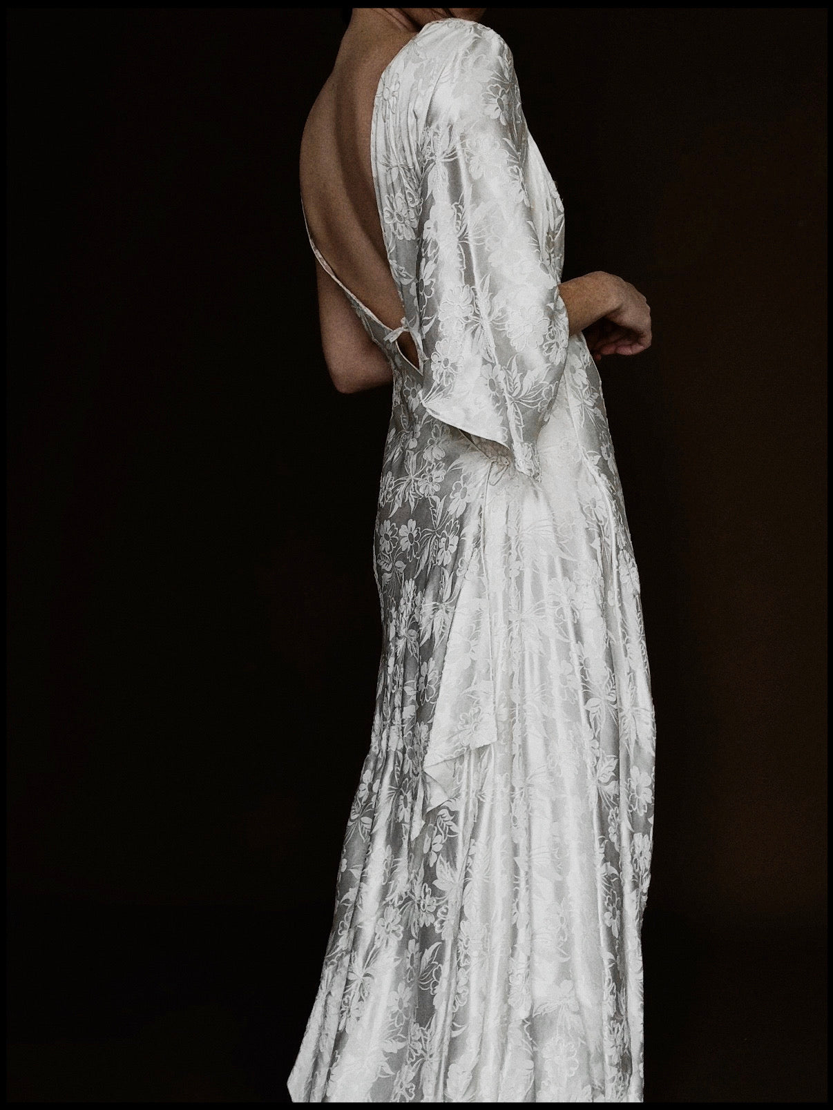 1930s French Asymmetric Daisy Gown, France