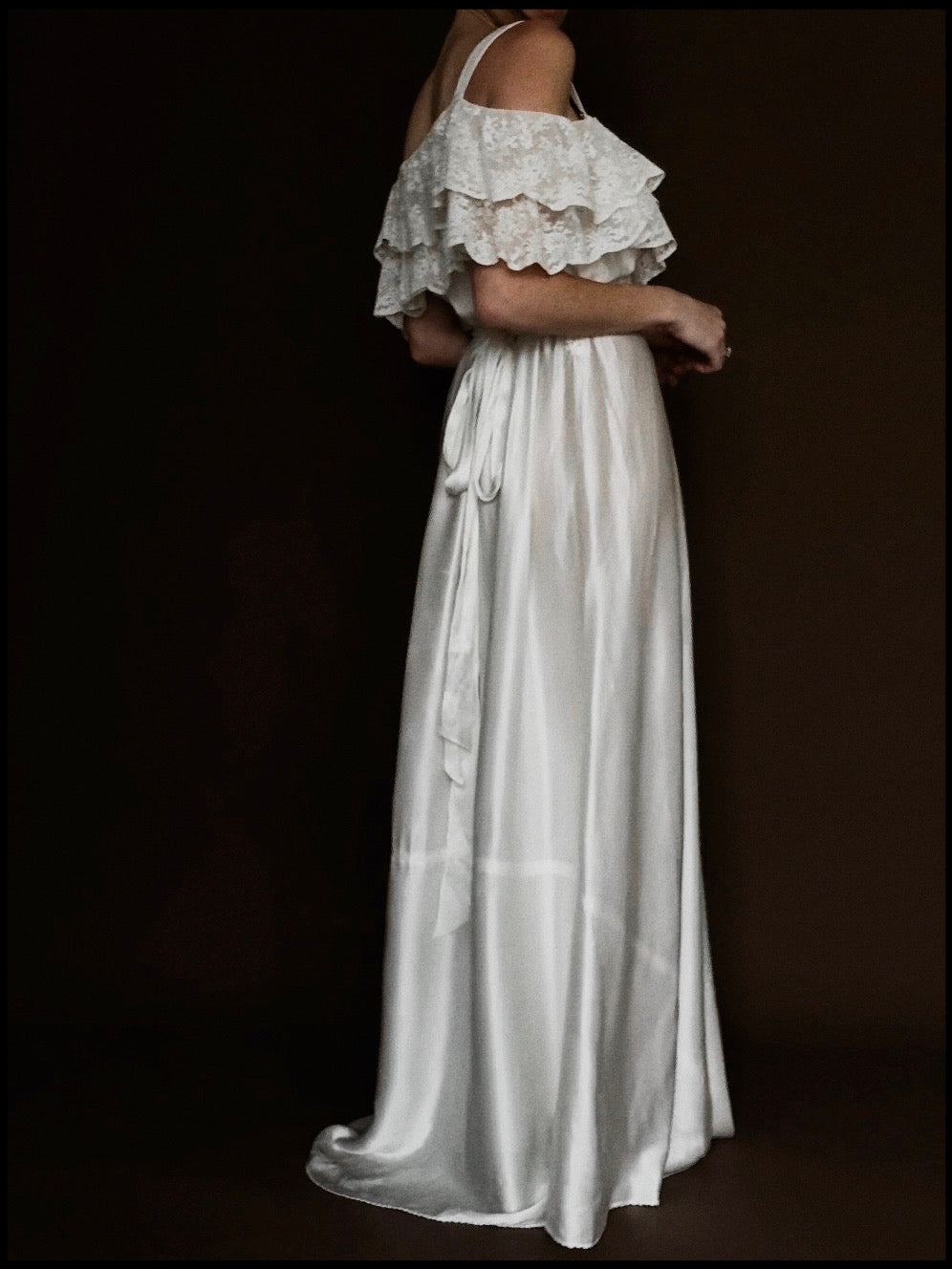 1930s Off-The-Shoulder Ruffle Gown, Spain