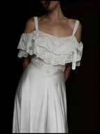 1930s Off-The-Shoulder Ruffle Gown, Spain