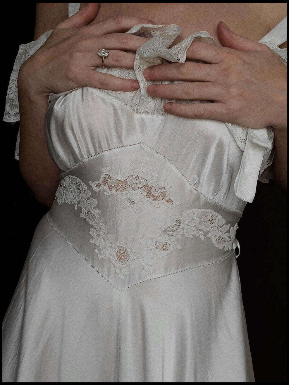 1930s Off-The-Shoulder Ruffle Gown, Spain