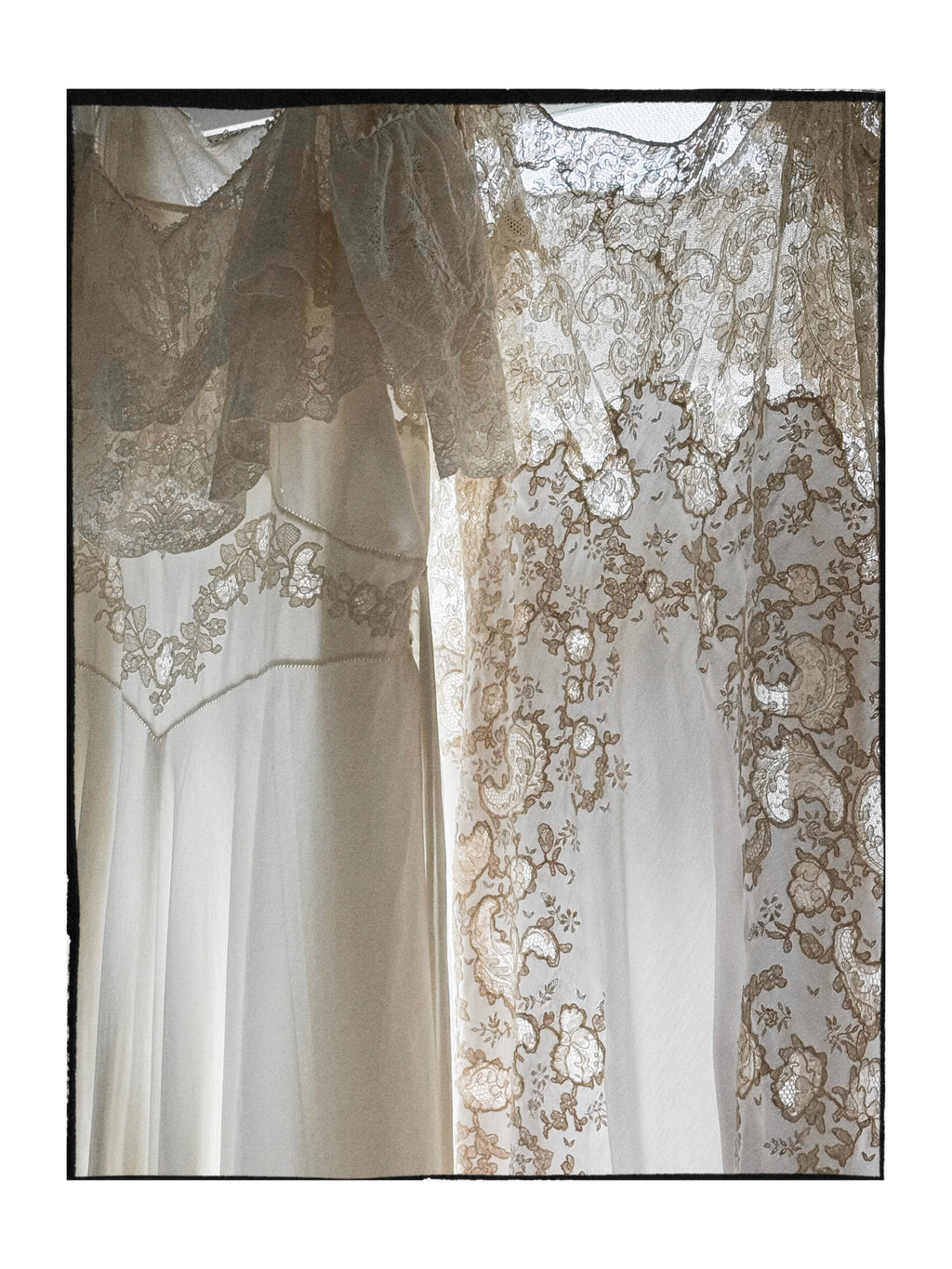 1930s Oyster Silk & Lace Gown, Spain