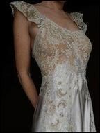 1930s Oyster Silk & Lace Gown, Spain