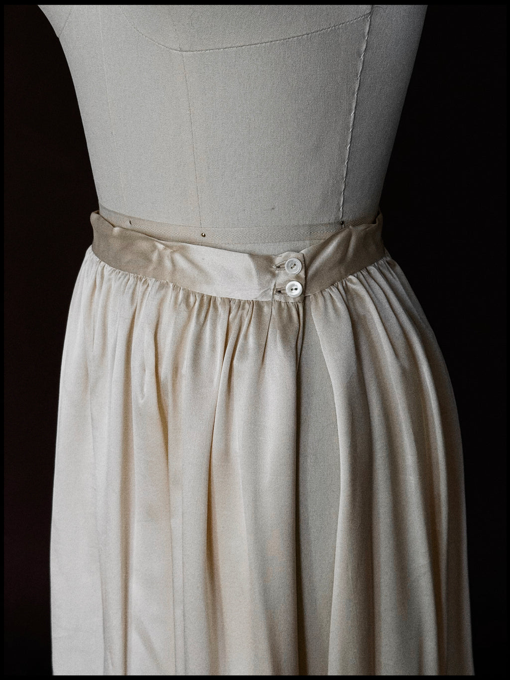 1930s Silk High Slit Maxi Skirt / Bridal Cape, Spain
