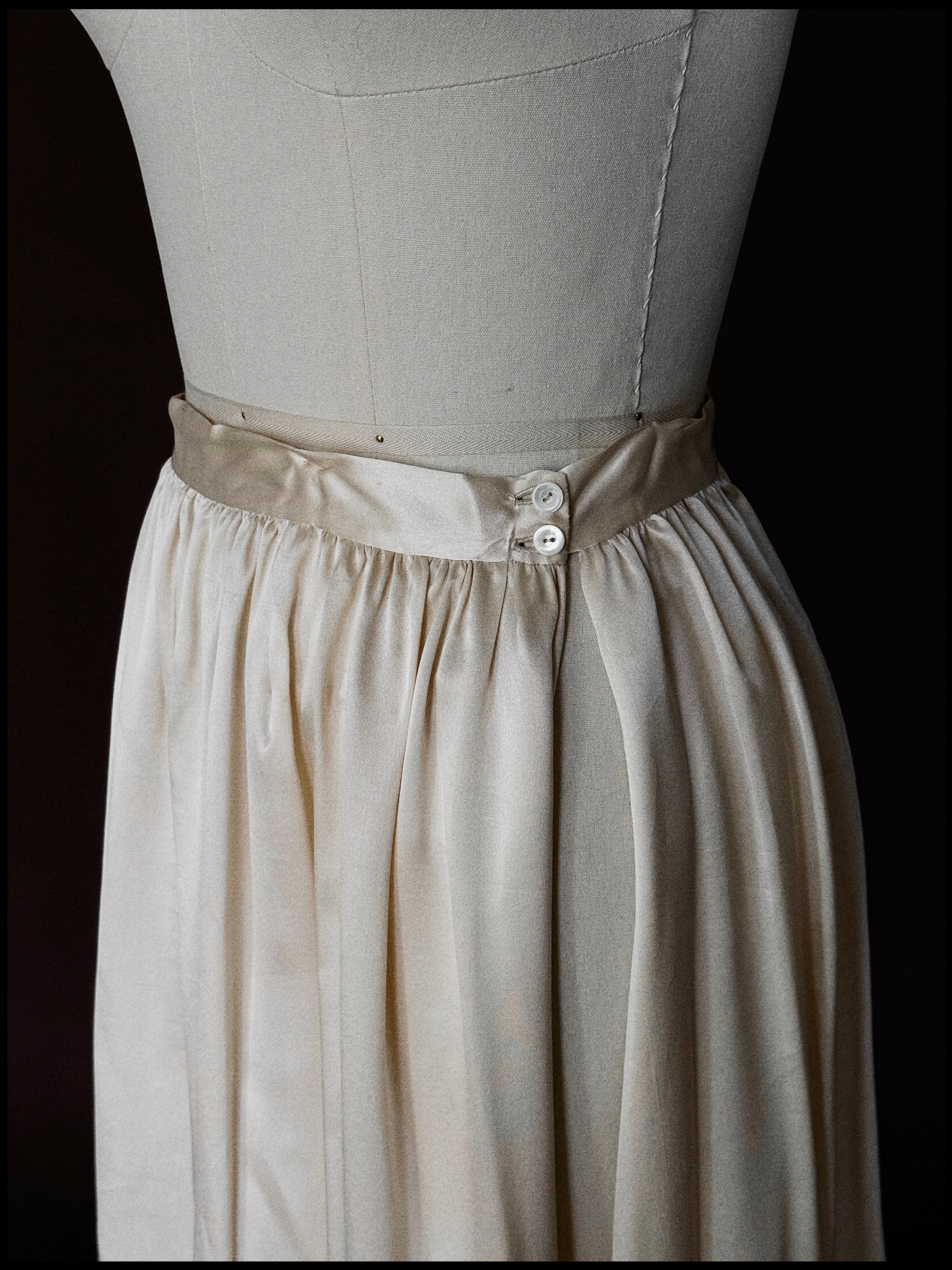 1930s Silk High Slit Maxi Skirt / Bridal Cape, Spain
