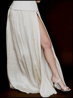 1930s Silk High Slit Maxi Skirt / Bridal Cape, Spain