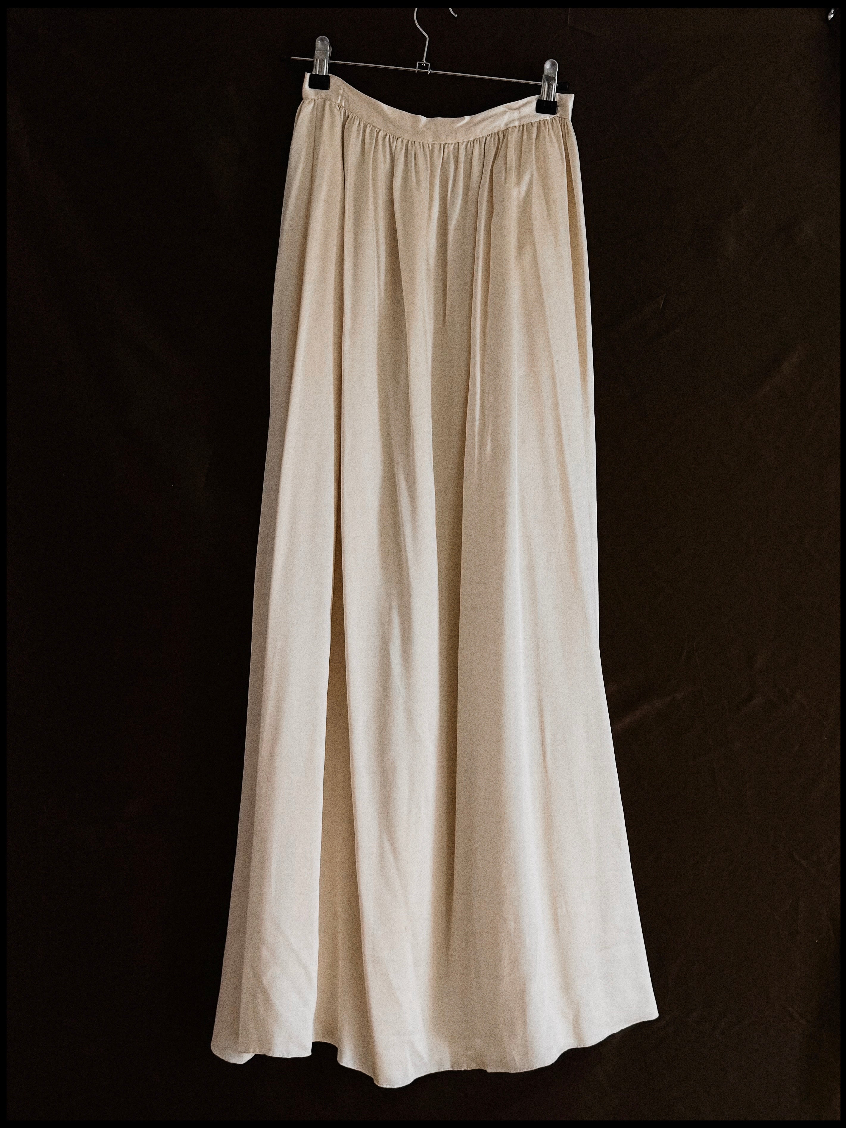 1930s Silk High Slit Maxi Skirt / Bridal Cape, Spain