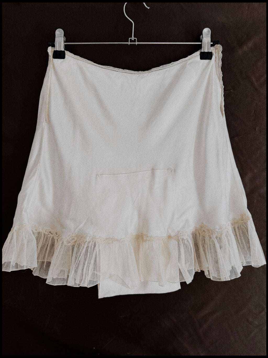 1930s Silk Skirt with Tulle Trim, Spain