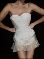 1990s Italian Silk Bustier with Lace Trim, Italy & France