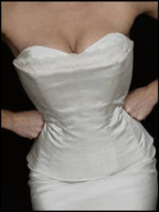 1990s Italian Silk Bustier with Lace Trim, Italy & France