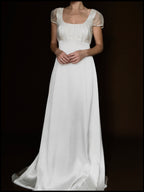 2000s English Silk Cap Sleeve Gown, England