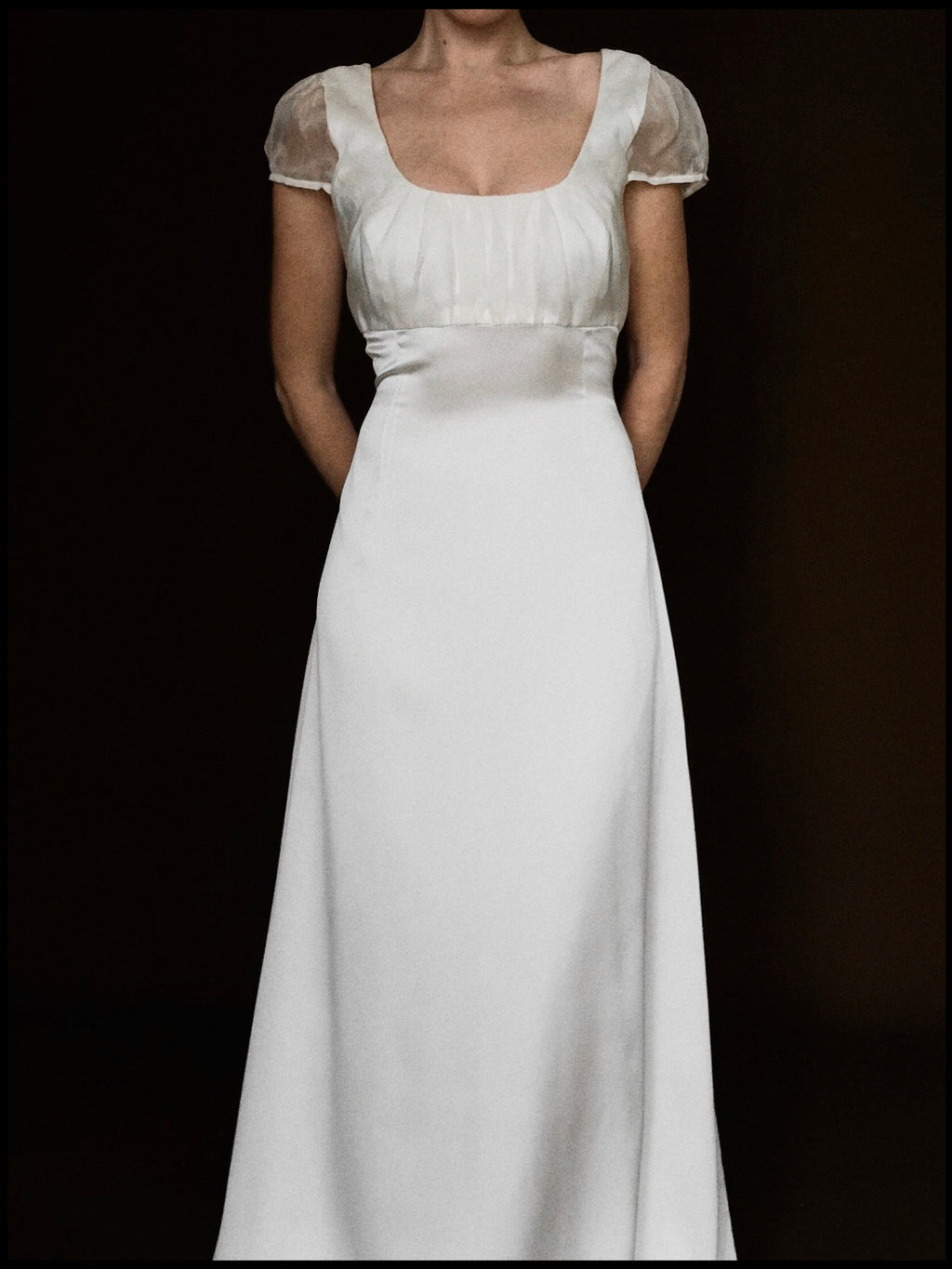 2000s English Silk Cap Sleeve Gown, England