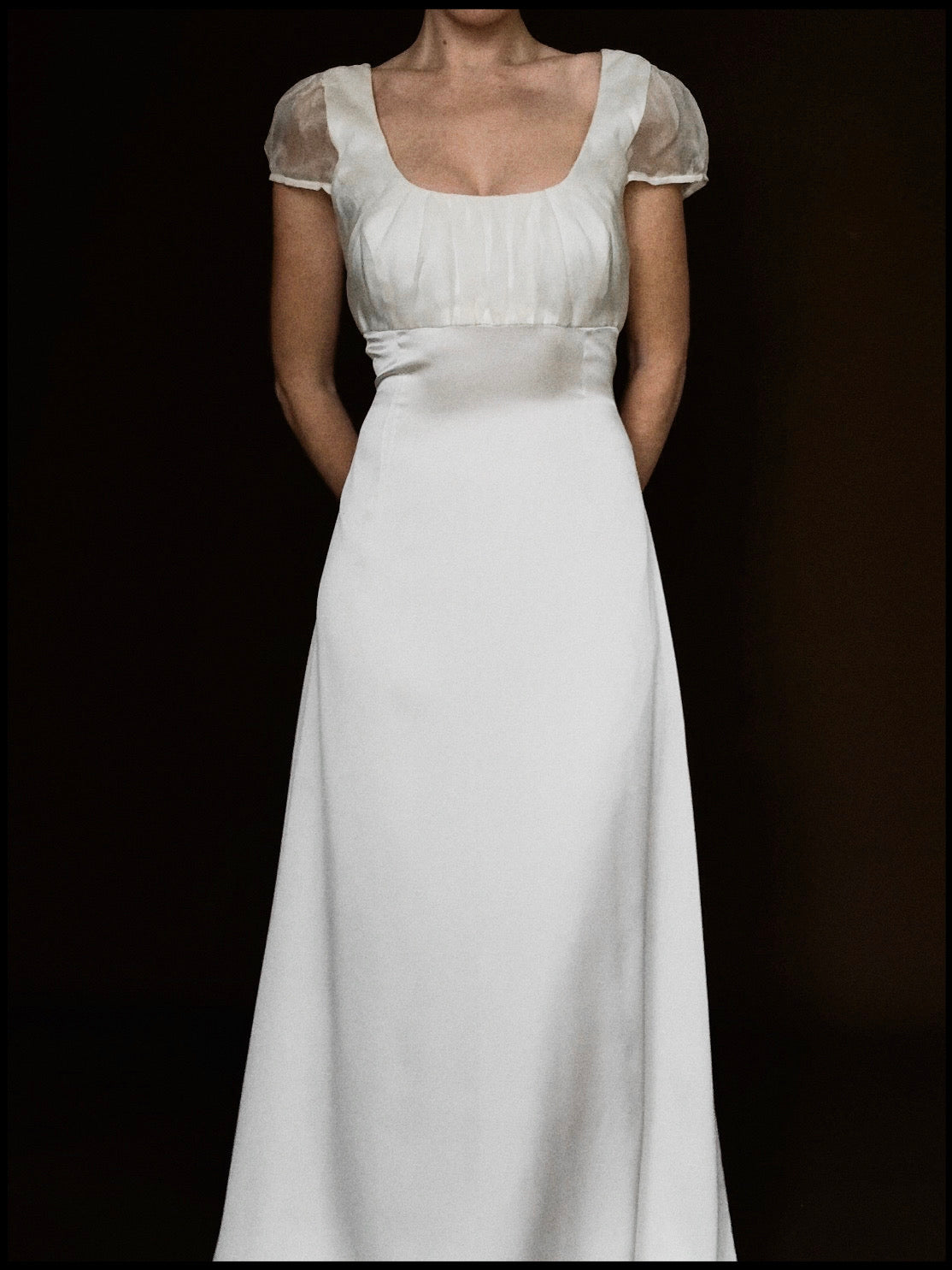 2000s English Silk Cap Sleeve Gown, England