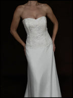 2000s English Silk Chiffon & Lace Bodice Gown, England