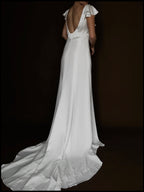 2000s English Silk Flutter Cowl Neck Gown, England