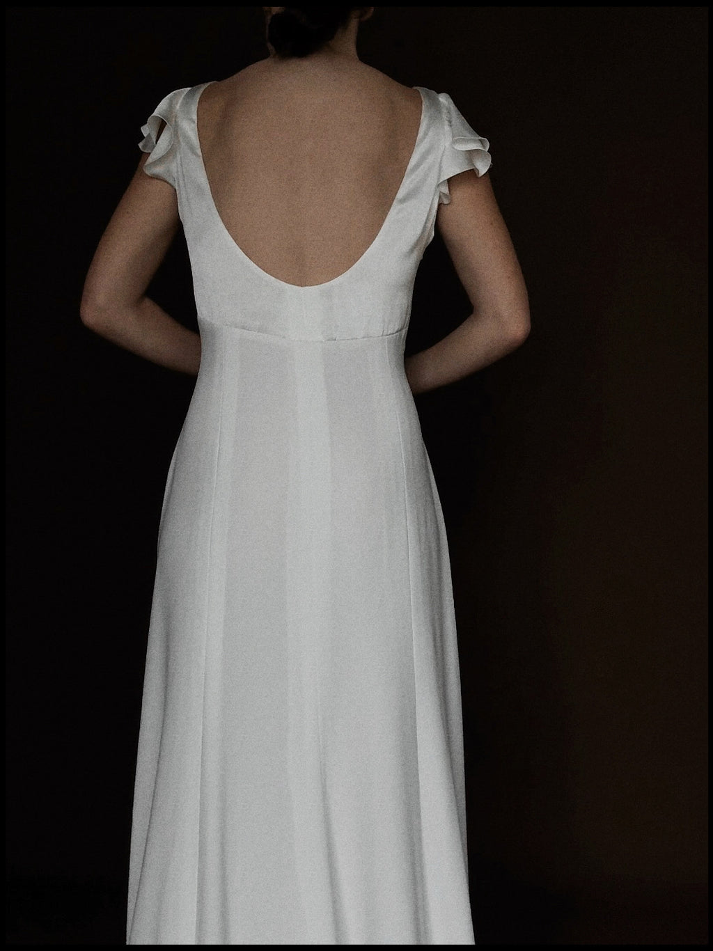 2000s English Silk Flutter Cowl Neck Gown, England