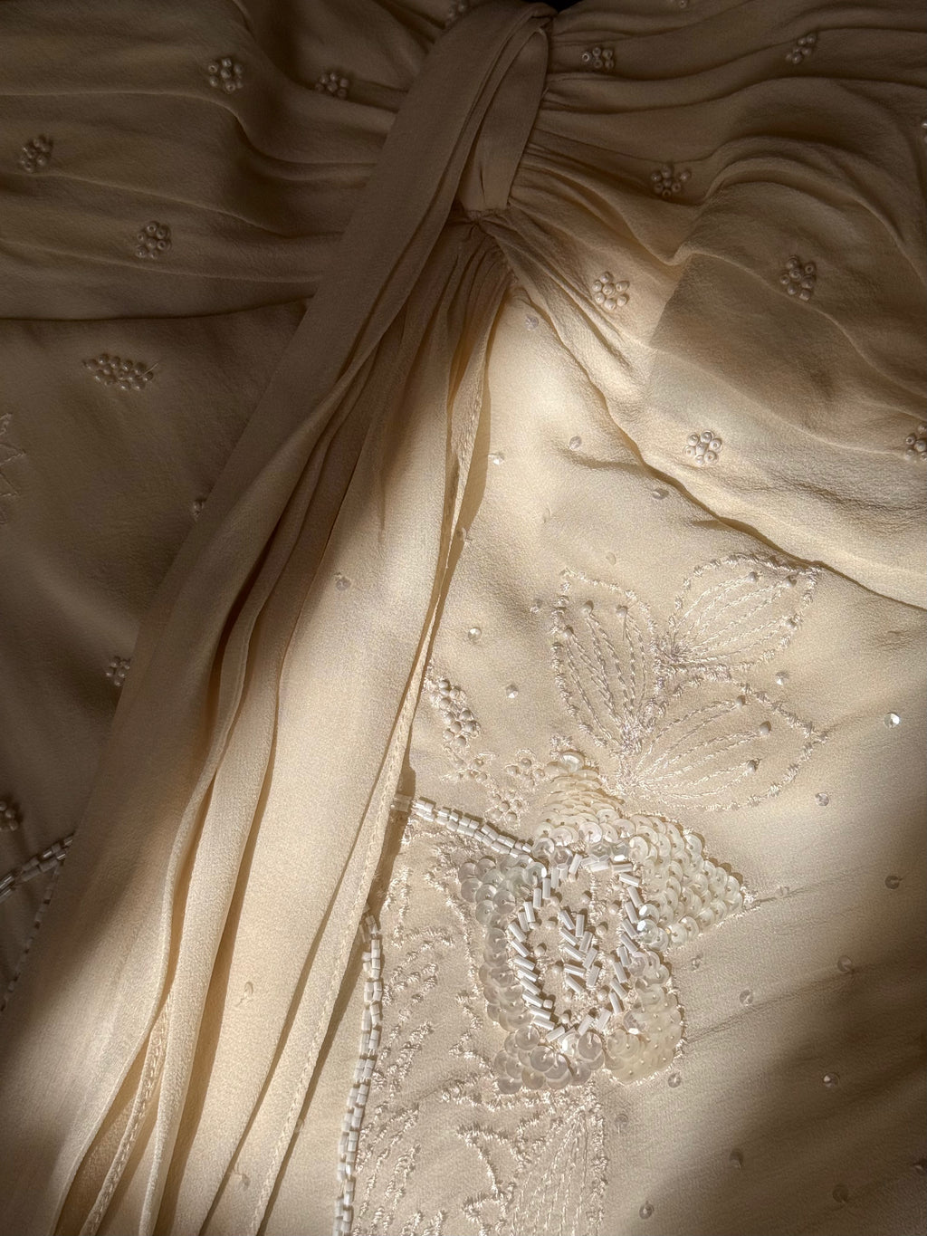 2000s Silk Chiffon Embellished Gown